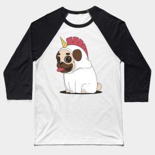 Cute Pug Unicorn Baseball T-Shirt